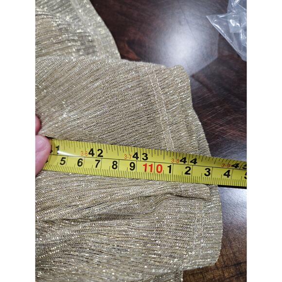 Lulus Jovial Occasion Gold Metallic High Rise Maxi Skirt Lined Size S - Picture 7 of 8